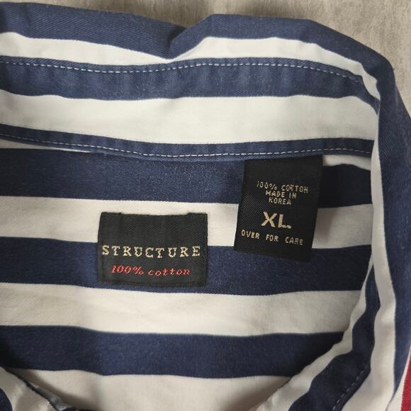 Vintage Structure Short Sleeve Button Up XL USA Flag Pattern XLarge - Picture 9 of 9